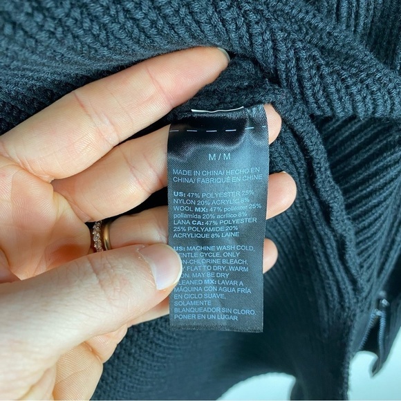 White House Black Market Zipper CowlNeck Pullover Turtleneck Sweater Size Medium - Picture 4 of 5